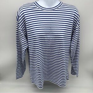 AYR Navy and White Striped Long Sleeve Tee